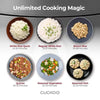 6-Cup Micom Rice Cooker and Warmer Gray: 12 Settings, Automatic Keep Warm, Timer, Dishwasher-Safe Parts