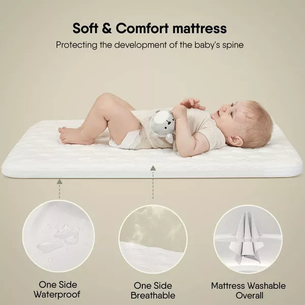 Baby Bassinet 3 in 1 Bedside Sleeper with Soft Mattress and Sheet, 6 Height Adjustable baby sleeper, Bedside Crib for Infants