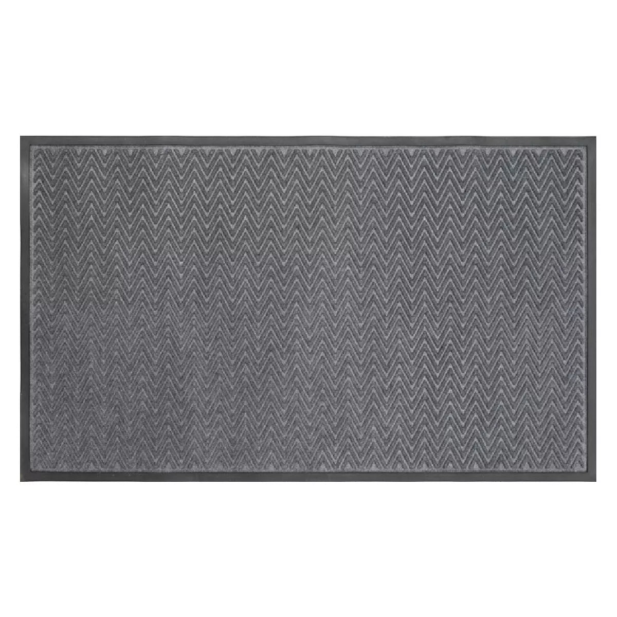 Gateway Utility Doormat Charcoal - Low Pile Geometric, Rubber Backing