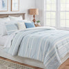 6pc Clipped Jacquard Stripe Comforter Bedding Set - King