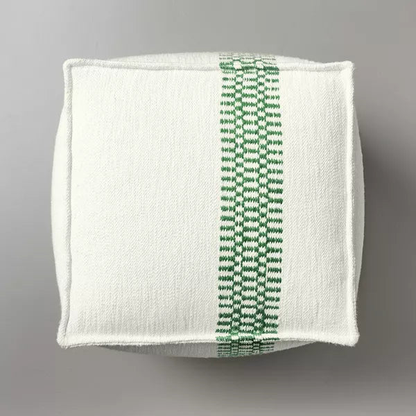 Checkered Stripe Indoor/Outdoor Ottoman Pouf