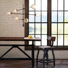 Cyrus Chandelier Antique Bronze: 6-Light Glass Shade, Metal Body