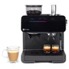 Profile Semi Automatic Stainless Steel Espresso Maker and Frother Black: Electric Coffee Machine, 10 Cup Capacity