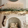 12ct Oversized Metal Taper Candelabra Antique Brass:  Aluminum & Iron, Farmhouse Style, Indented Base