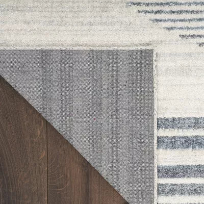 Astra Machine Washable Stripe Circle Mid-Century Modern Indoor Rug 2'2" x 4'