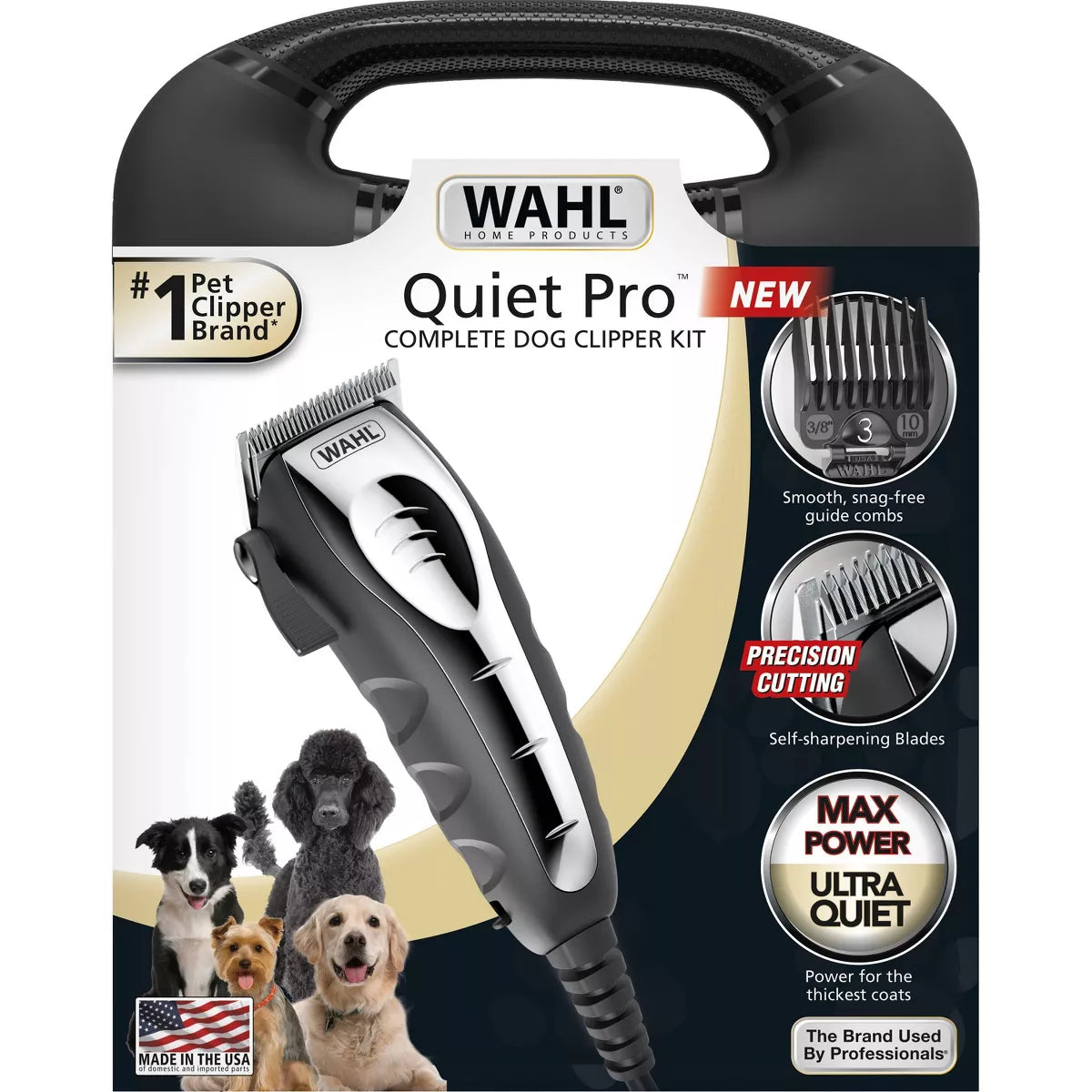 Quiet Pro Corded Electric Dog Hair Clipping Grooming Kit for Home