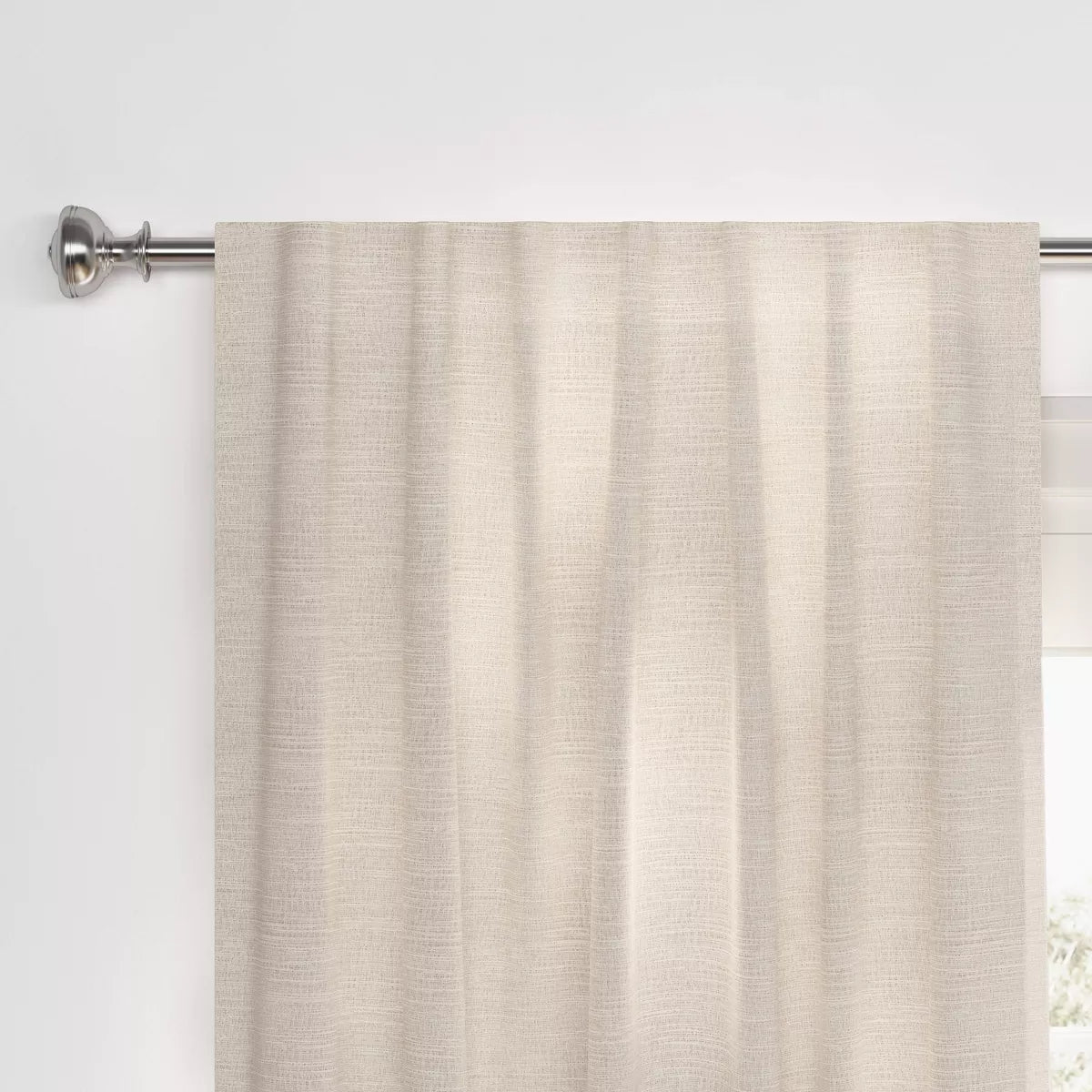 2-Piece Blackout Textural Overlay Window Curtain Panel