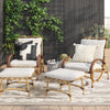 2pc Sculptured Statement Patio Conversation Set Chair & Ottoman