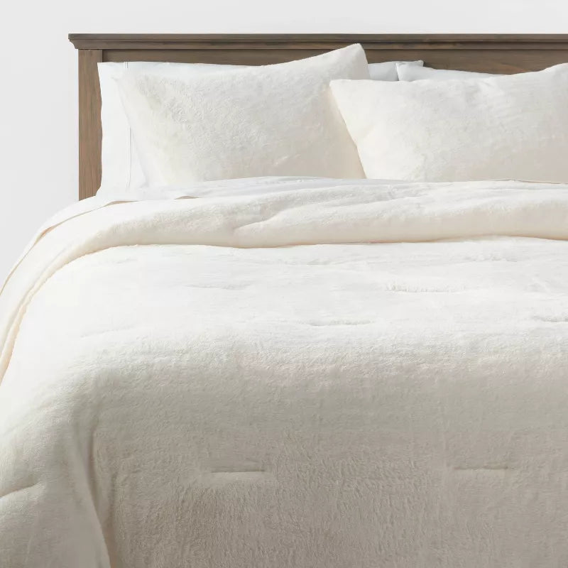3pc Luxe Faux Fur Comforter and Sham Set, King