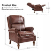 Yanik Vegan Leather Manual Recliner with Nailheads Wingback