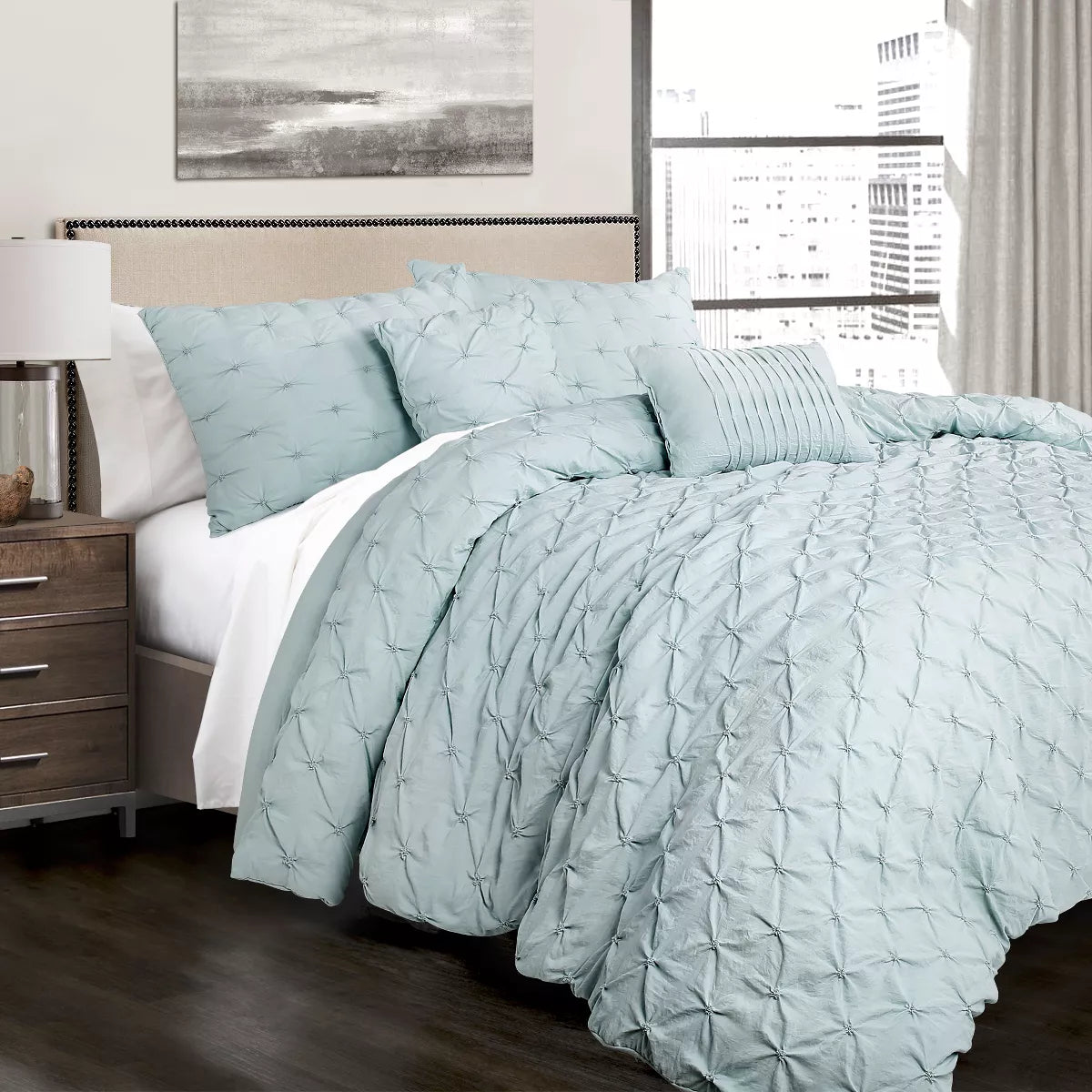 5pc Ravello Pintuck Comforter Set - Queen