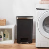 Plastic Locking Lid Step Trash Can Black - Indoor Kitchen Garbage Can, Spot Clean
