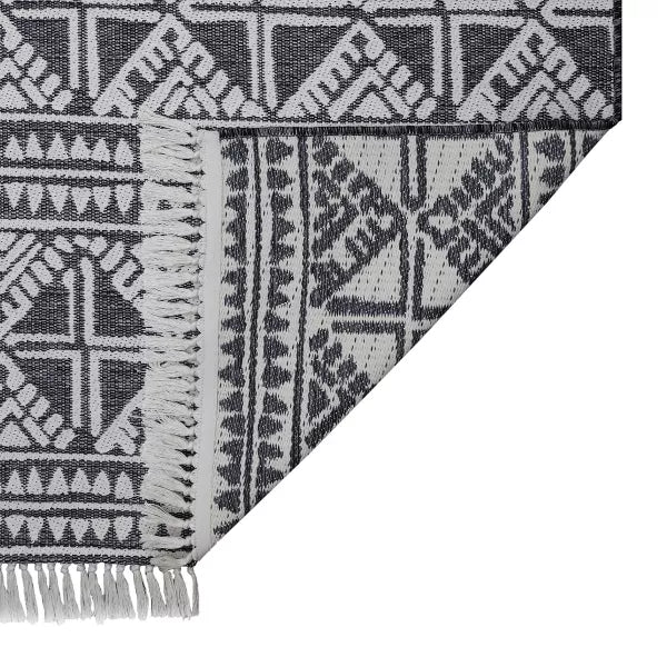 Outdoor Rug Tasseled Charcoal 6'x9'
