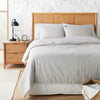 3pc Linen Blend Comforter Set Jet Gray - Full/Queen