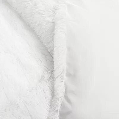 3pc Full/Queen Emma Faux Fur Comforter Set White