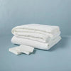 3pc Slub Center Stripe Comforter Set Sour Cream - King