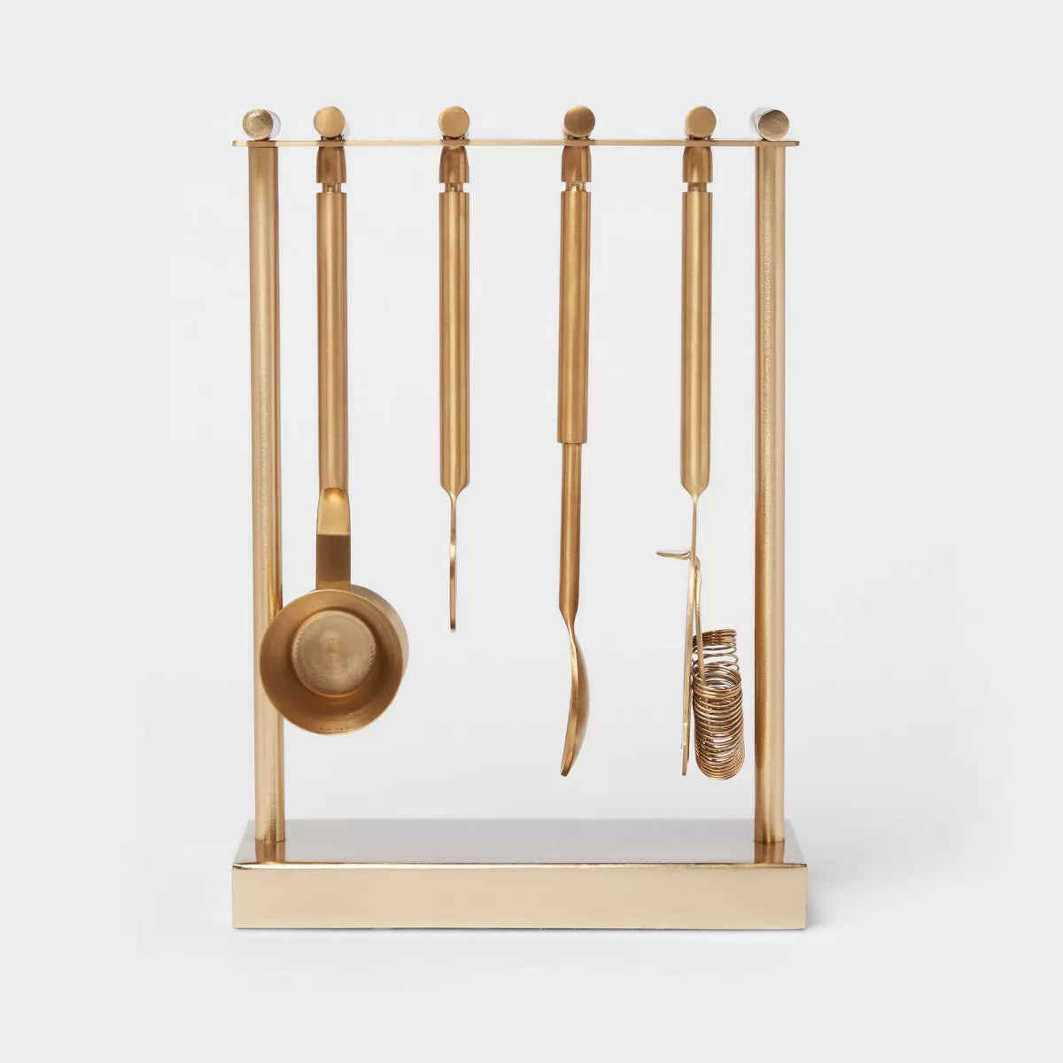 5pc Metal Bar Tool Set with Stand Gold SHOWROOM ITEM