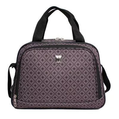 4pc Softside Checked Luggage Set - Gray Geo