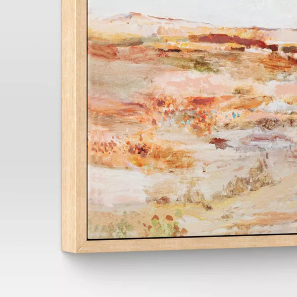 Warm Colors Landscape Framed Canvas Natural