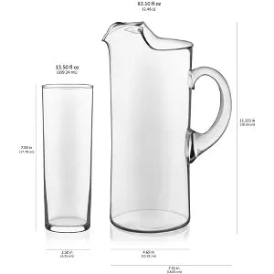 Bar Boozy Brunch Entertaining Set with 6 Highball Glasses and Pitcher