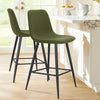 Bingo Upholstered Counter Height Stool with Black Leg Set of 2