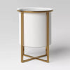 2pc Iron Indoor Outdoor Planter Pot with Stand White/Brass