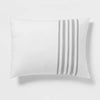 8pc Reversible Classic Stripe Comforter Set Gray/White - Queen