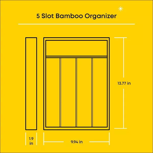 7 slot Bamboo Flatware Organizer