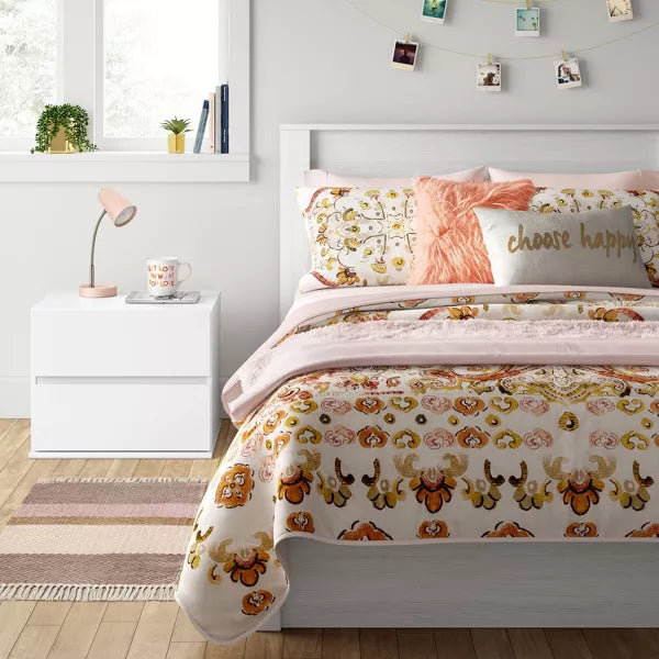 2 Drawer Modular Dorm Nightstand White