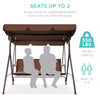 2-Seater Outdoor Adjustable Canopy Swing Glider Patio Bench