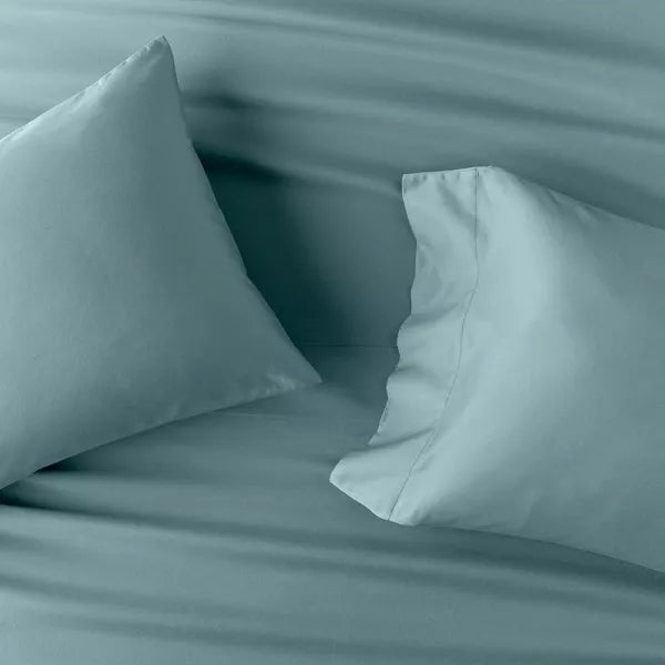 500 Thread Count Washed Supima Sateen Solid Sheet Set - Queen