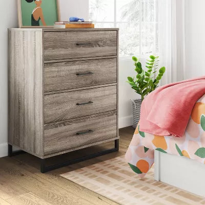 Mixed Material 4 Drawer Dresser