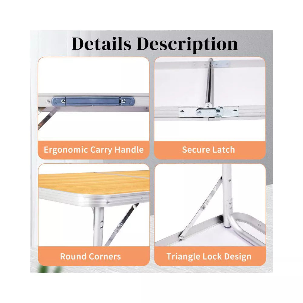 Rectangular Patio Folding Table Aluminum