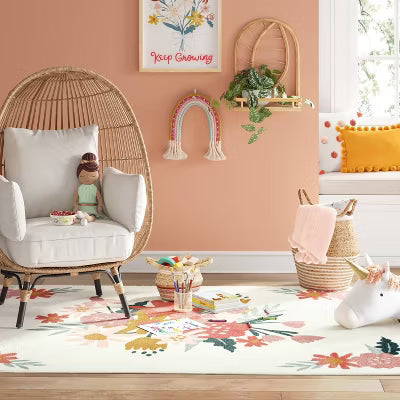 In the Garden Kids' Area Rug Pink - 5'x7'