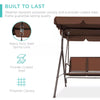 2-Seater Outdoor Adjustable Canopy Swing Glider Patio Bench