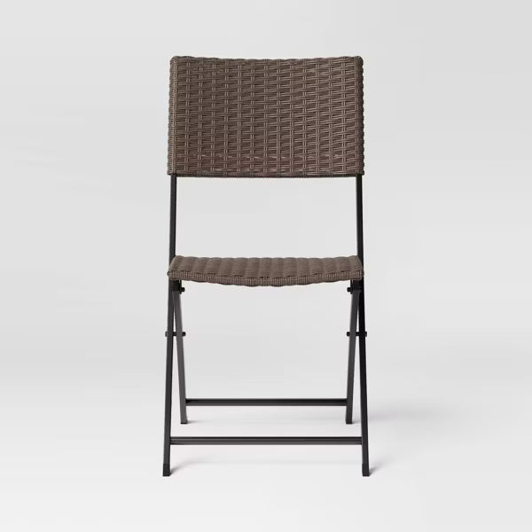 Wicker Outdoor Portable Folding Chair Brown