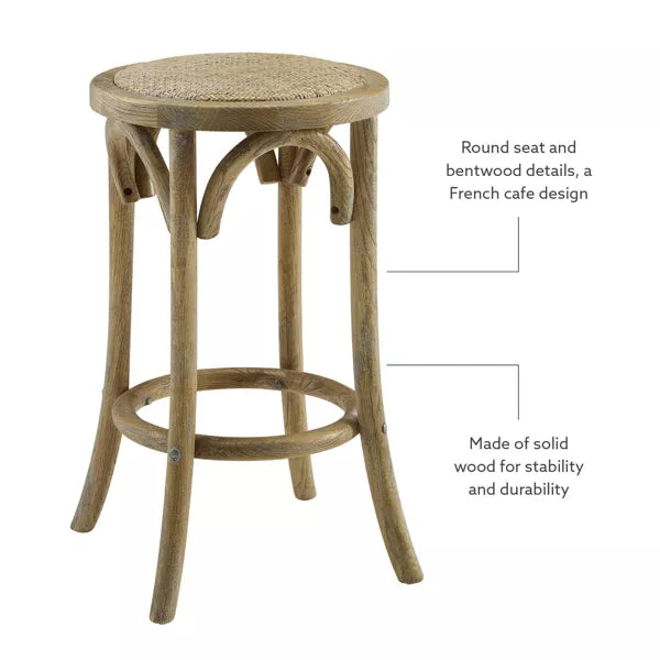 Rae Ratten Seat Backless Counter Height Barstool