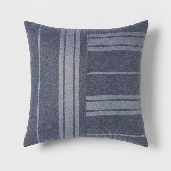 5pc Reversible Heathered Herringbone Stripe Comforter Set - Full/Queen
