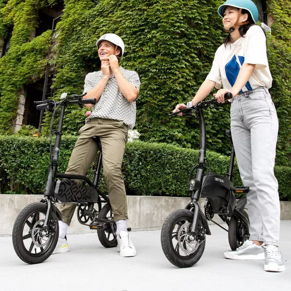 Axle Foldable Step Over Electric Bike - Black