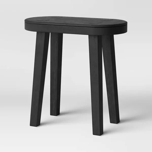 Woodland Carved Wood Accent Table - Black