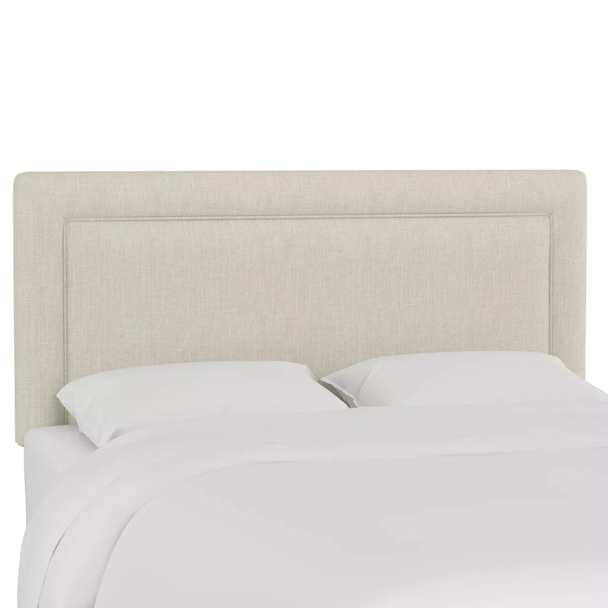 (KING) Skyline Furniture Empire Linen Upholstered Headboard - Talc SHOWROOM ITEM