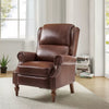 Yanik Vegan Leather Manual Recliner with Nailheads Wingback