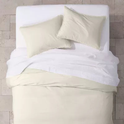 Heavyweight Linen Blend Duvet Cover & Pillow Sham Set - Full/Queen