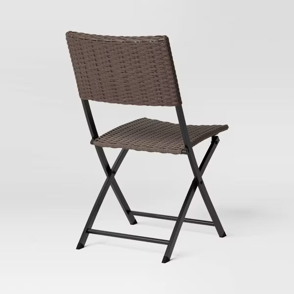 Wicker Outdoor Portable Folding Chair Brown