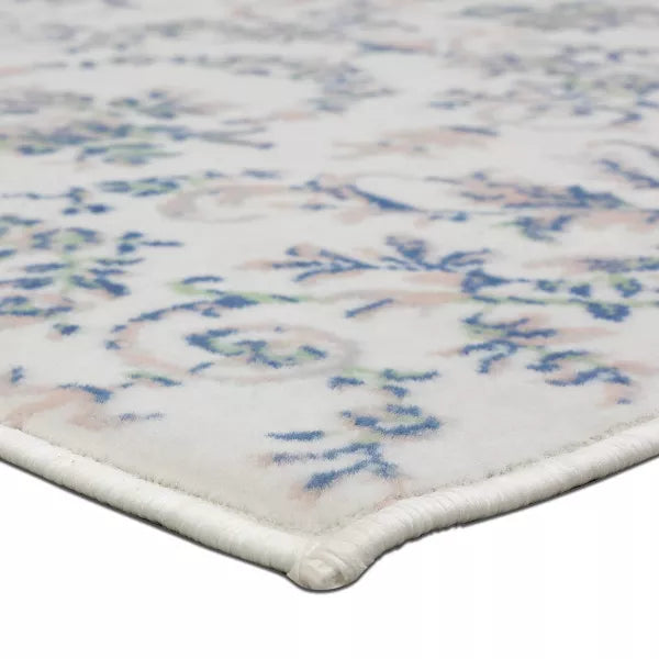 Floral Scroll Woven Area Rug Cream/Pink 4'x6'