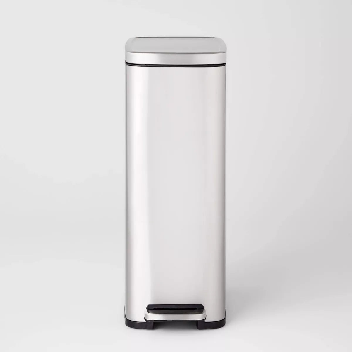 Slim Step Trash Can - Stainless Steel Kitchen Garbage Can, Indoor, Smooth Finish, Silver