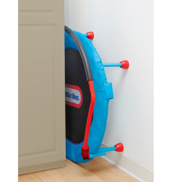 Round Easy Store Folding Trampoline - Blue/Black/Red