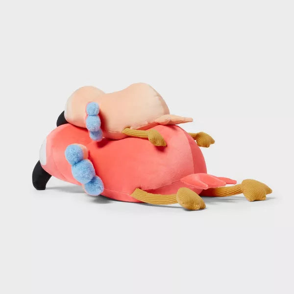 Parrot and Baby Weighted Plush Kids' Throw Pillow Pink