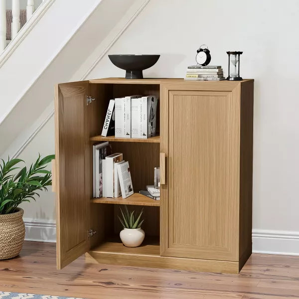 Adam Black Wood Grain Storage Cabinet C