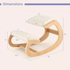 Ergonomic Kneeling Chair Wooden Rocking Chair with Comfortable Padded Seat Cushion & Knee Support Upright Posture Support Chair for Back Pain Relief Beige/Black/Gray